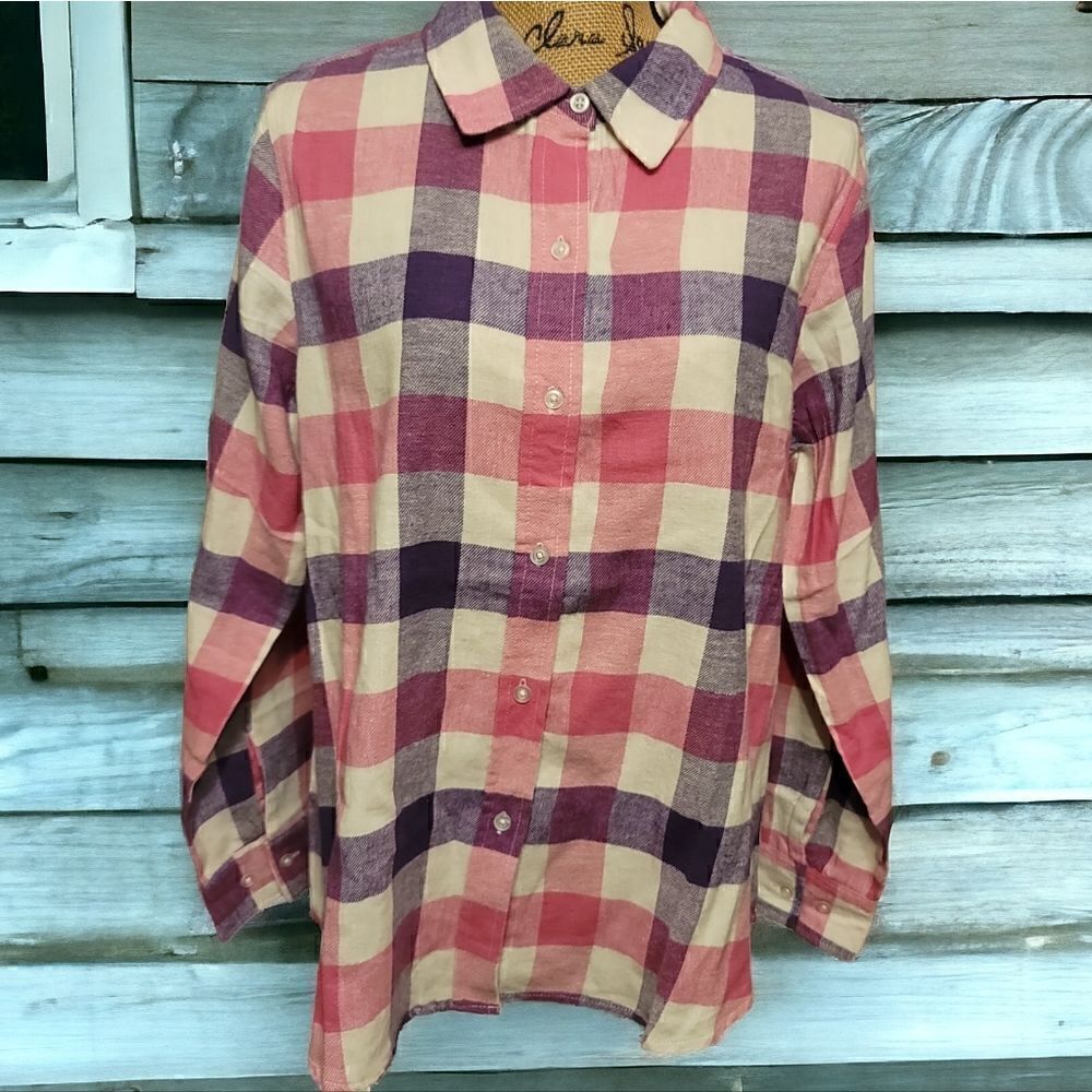 CW Classics Flannel Plaid Longsleeve Button Down Shirt Size 3X New in Package